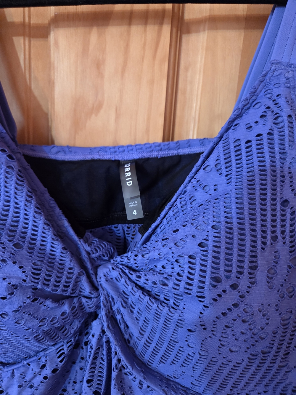 Torrid Tankini Top in Vibrant Periwinkle - Picture 3 of 4